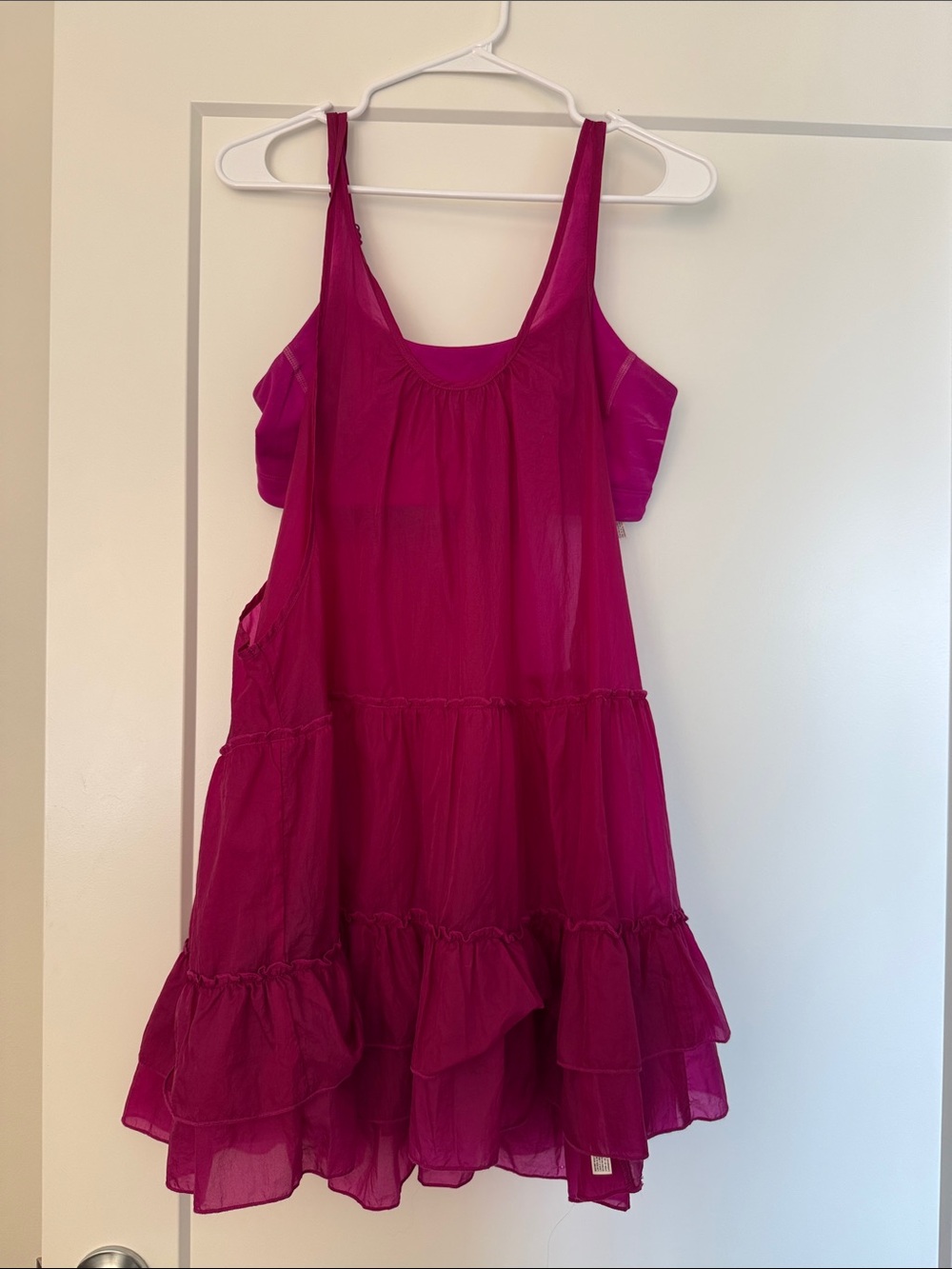 FP Movement by Free People Magenta Tiered Mini Dress
